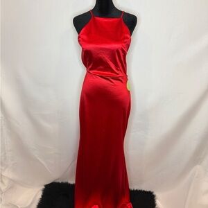 Elegant Red Satin Gown